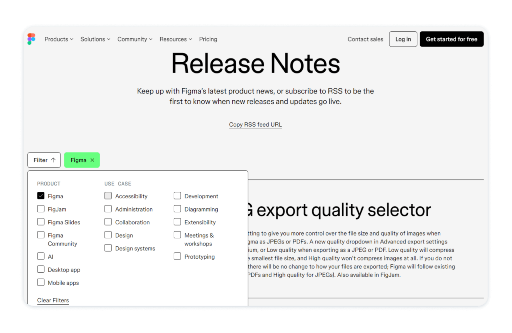 example on how to write release notes from Figmac
