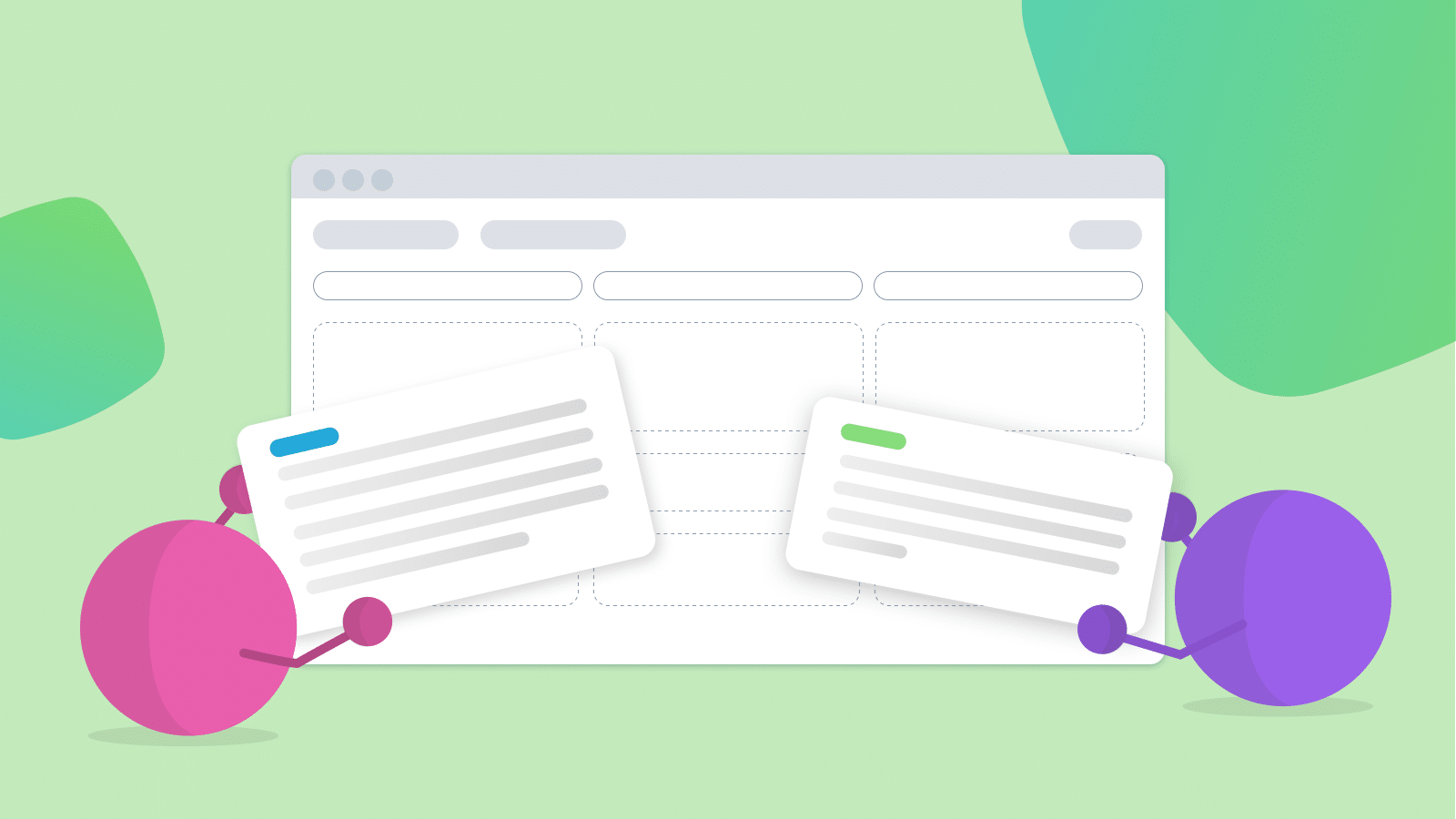 An illustration of a Now-Next-Later roadmap template