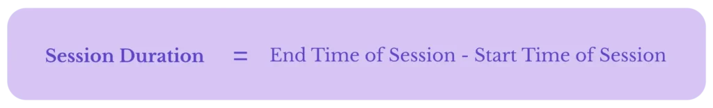 Session duration formula
