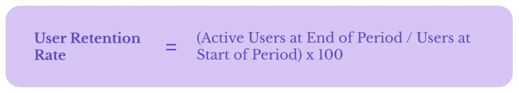 user retention rate formula